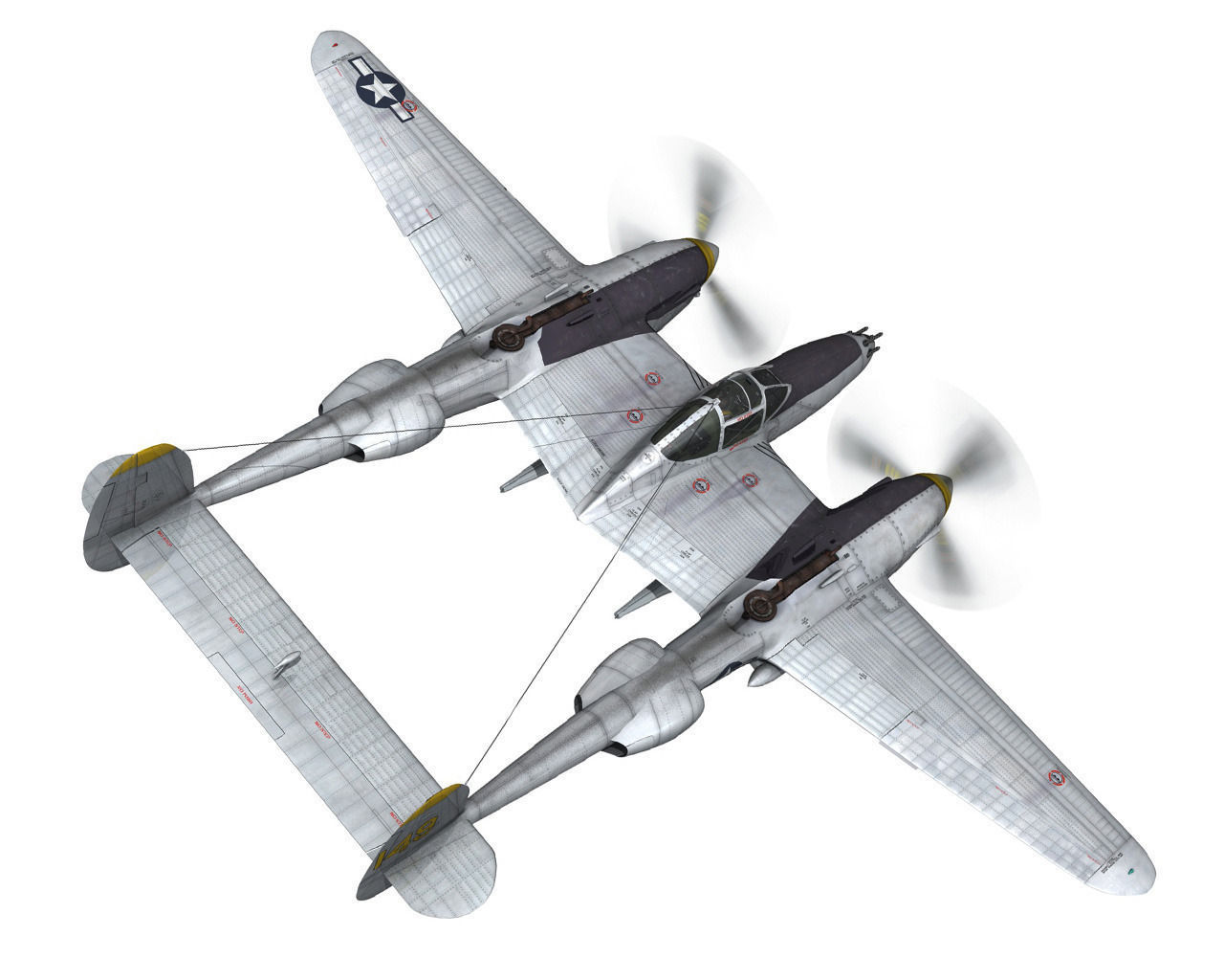 Lockheed P-38 Lightning - Florida Cracker 3D model_5