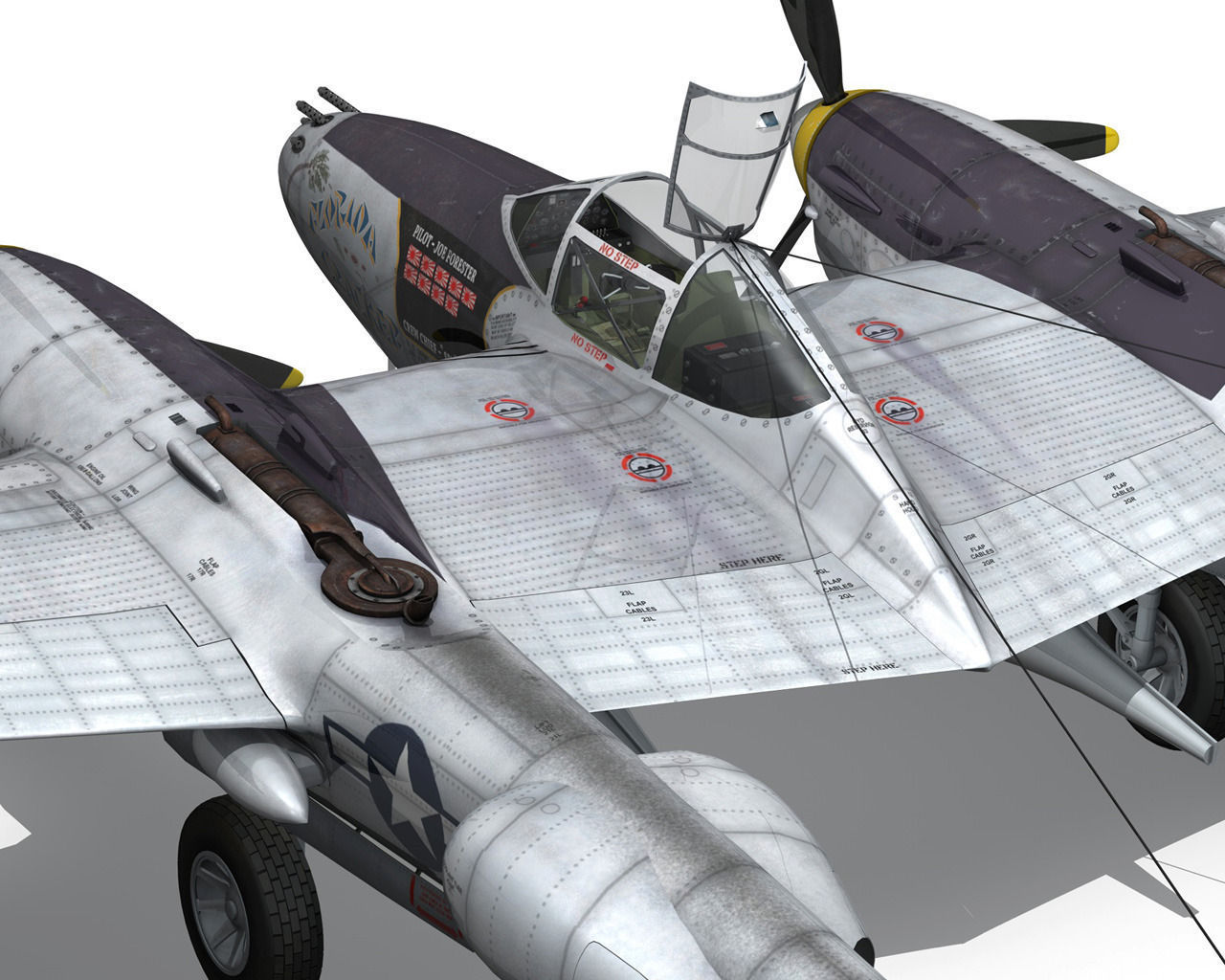 Lockheed P-38 Lightning - Florida Cracker 3D model_16