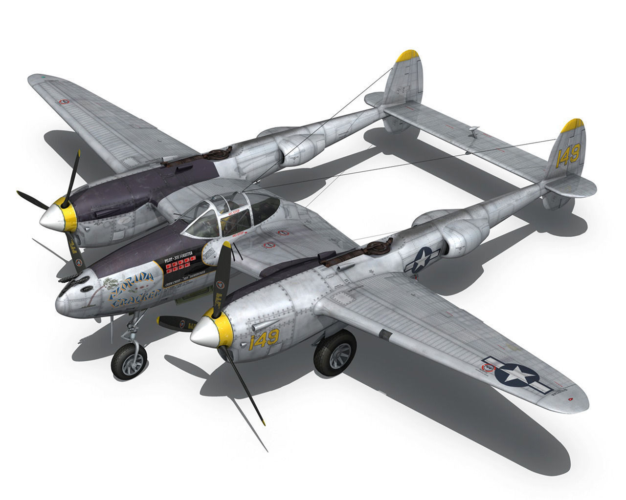 Lockheed P-38 Lightning - Florida Cracker 3D model_12