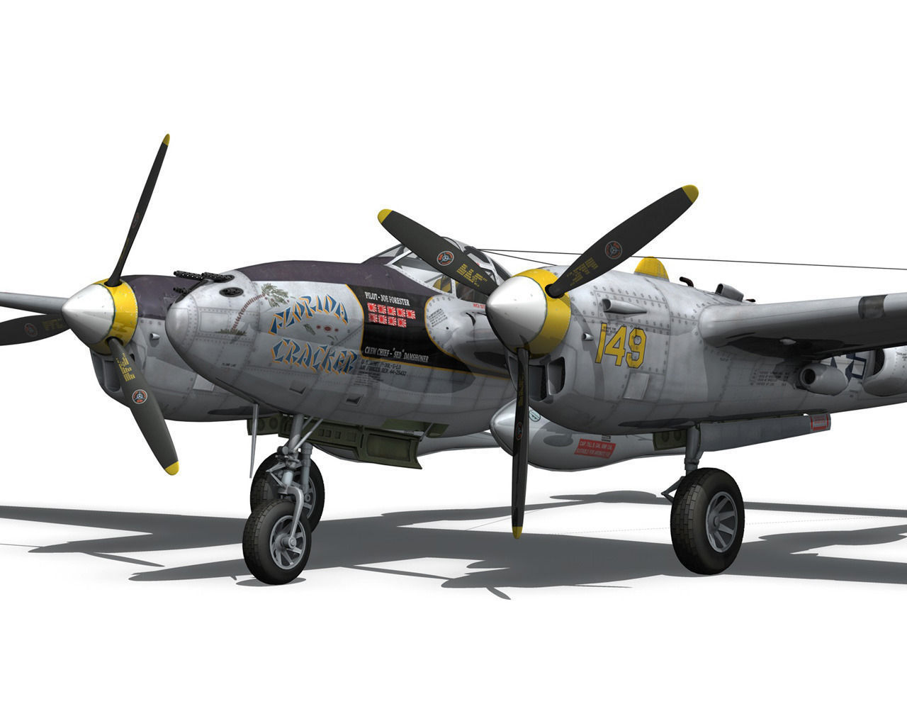 Lockheed P-38 Lightning - Florida Cracker 3D model_9