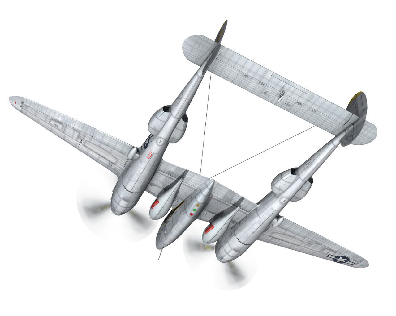 Lockheed P-38 Lightning - Florida Cracker 3D model_4