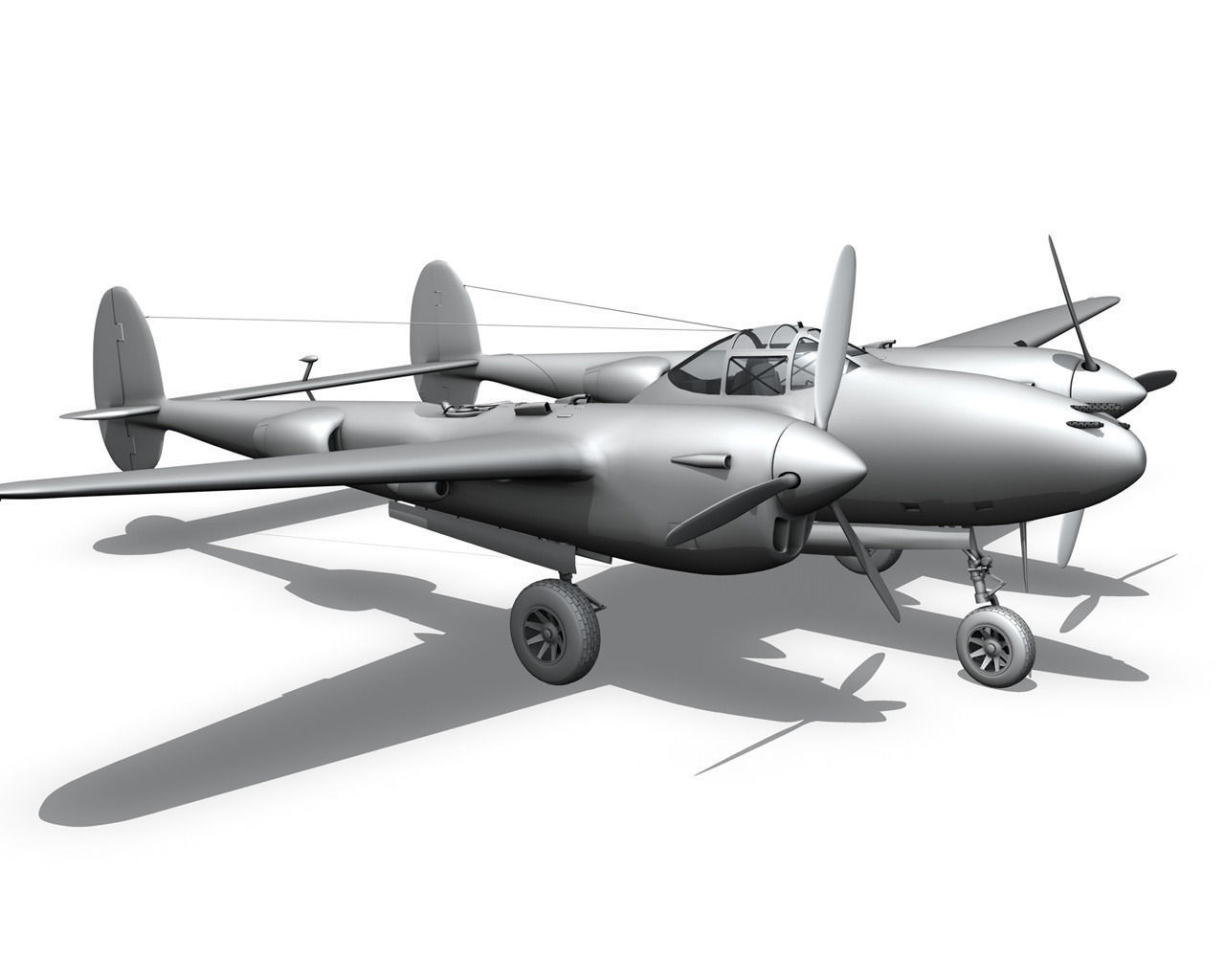 Lockheed P-38 Lightning - Florida Cracker 3D model_18
