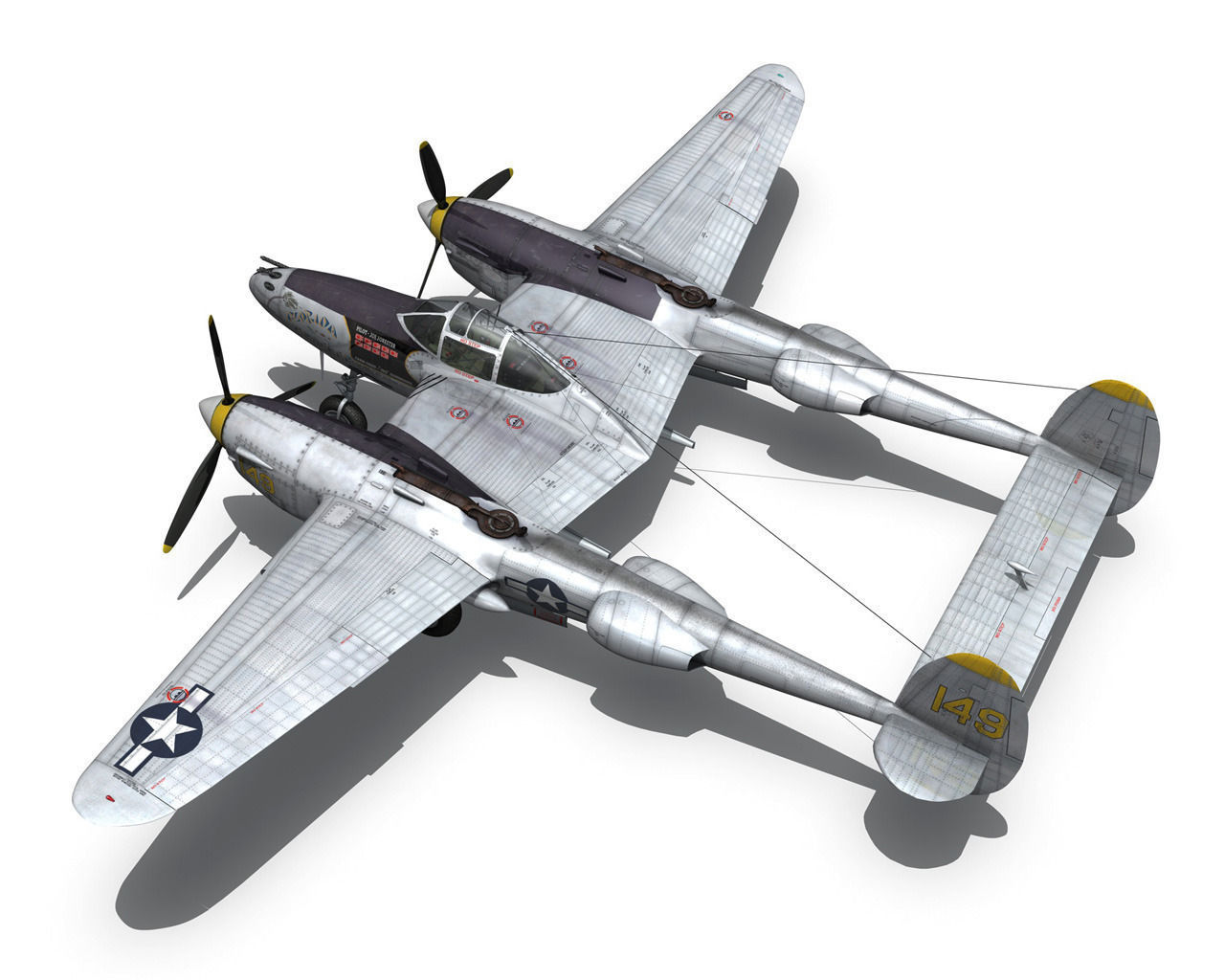 Lockheed P-38 Lightning - Florida Cracker 3D model_10