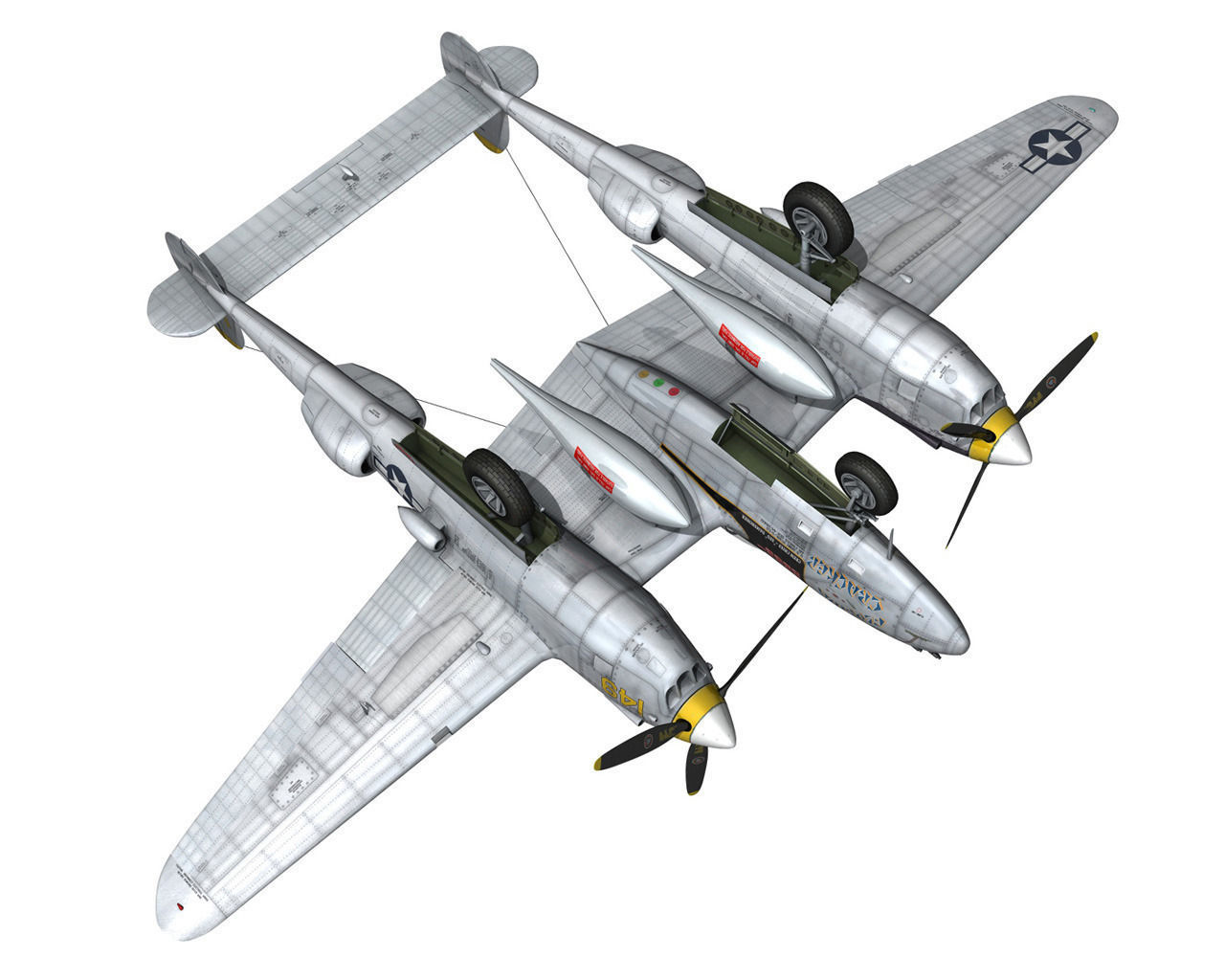 Lockheed P-38 Lightning - Florida Cracker 3D model_15