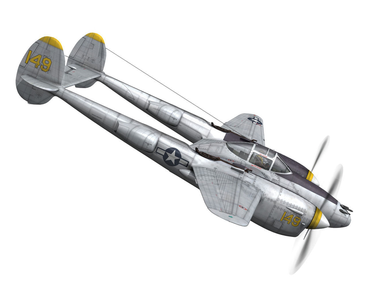 Lockheed P-38 Lightning - Florida Cracker 3D model_6