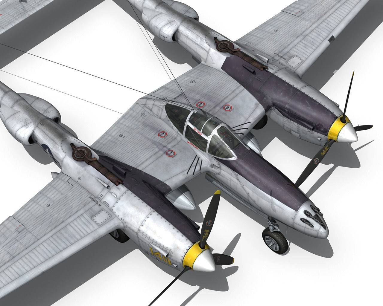 Lockheed P-38 Lightning - Florida Cracker 3D model_14