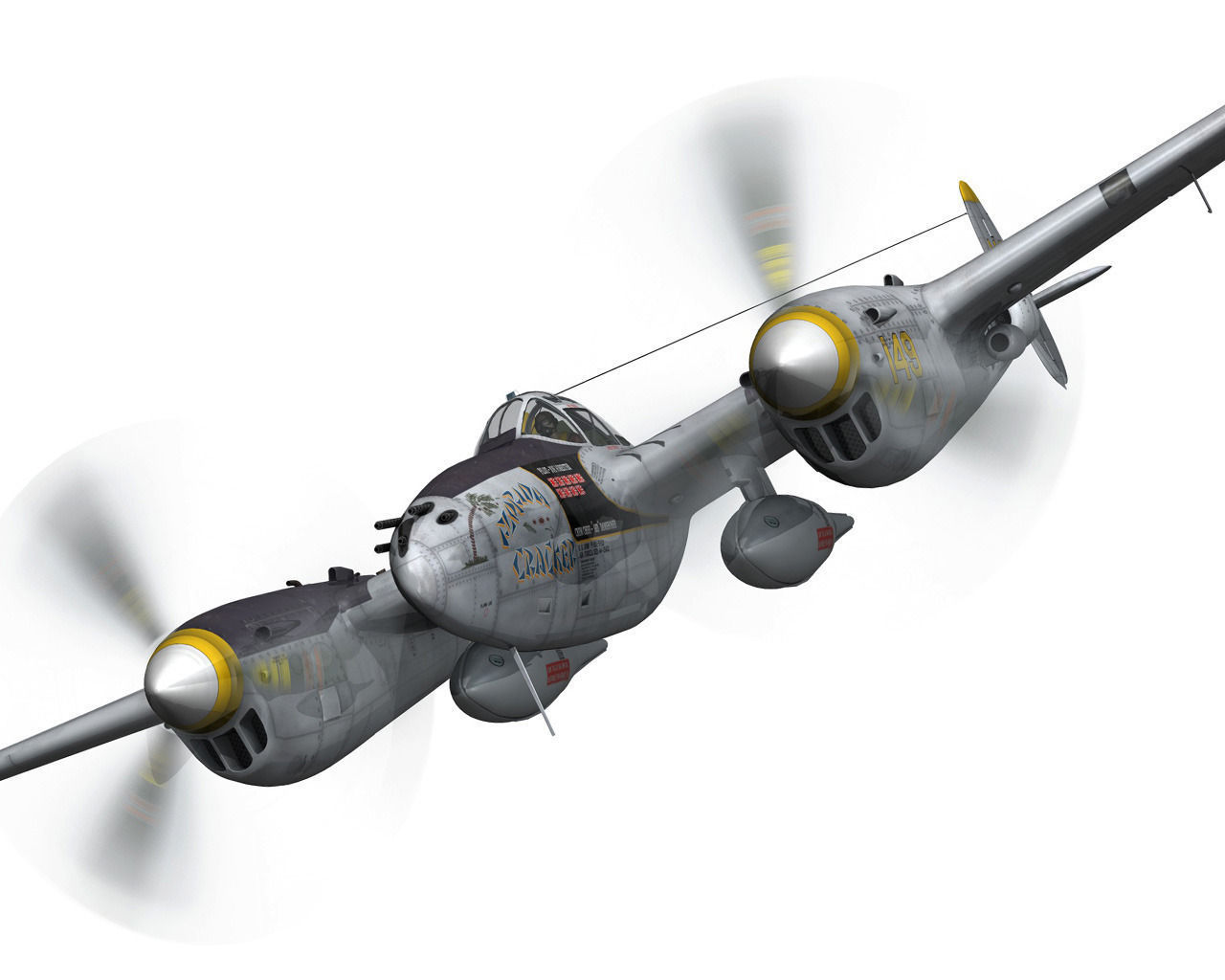 Lockheed P-38 Lightning - Florida Cracker 3D model_7