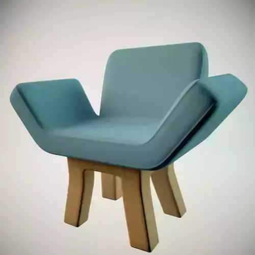 Blue Chair Low-poly 3D model