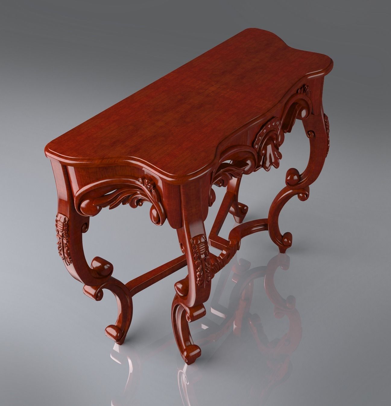 table consol wood 3D model_1