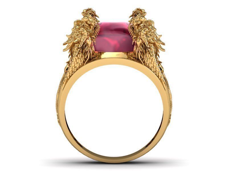Ring ruby Dragon  3D print model_3