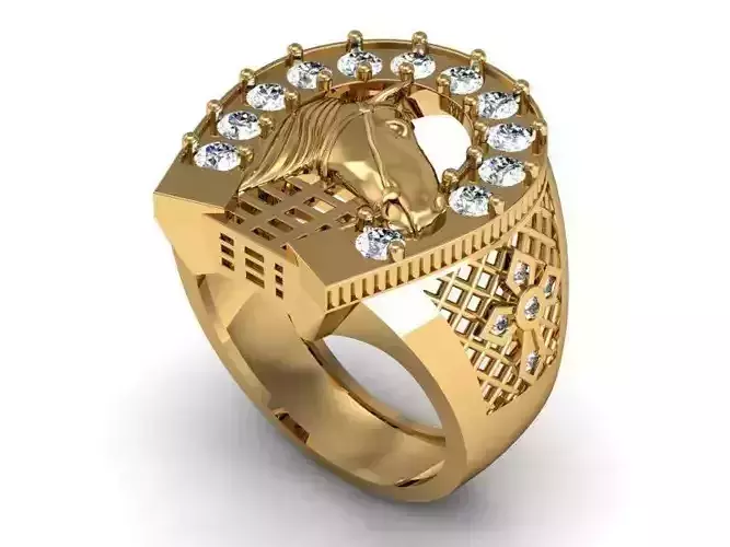 Ring horse face  3D print model