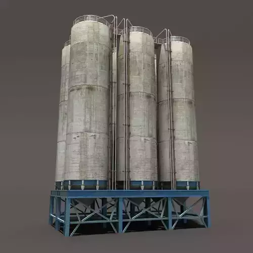 Chemical Silos Low Poly 3d Moldel