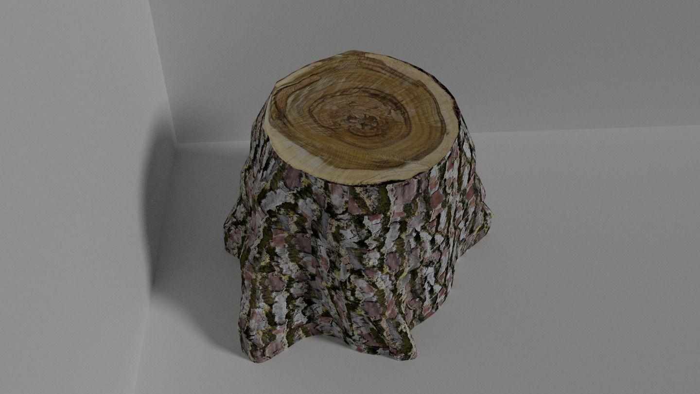 Stump tree Low-poly 3D model_0