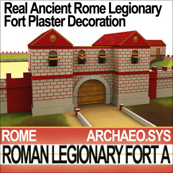 Roman Legionary Fort A and Scenery Square Plan 3D model_5