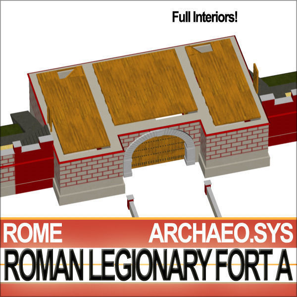 Roman Legionary Fort A and Scenery Square Plan 3D model_25