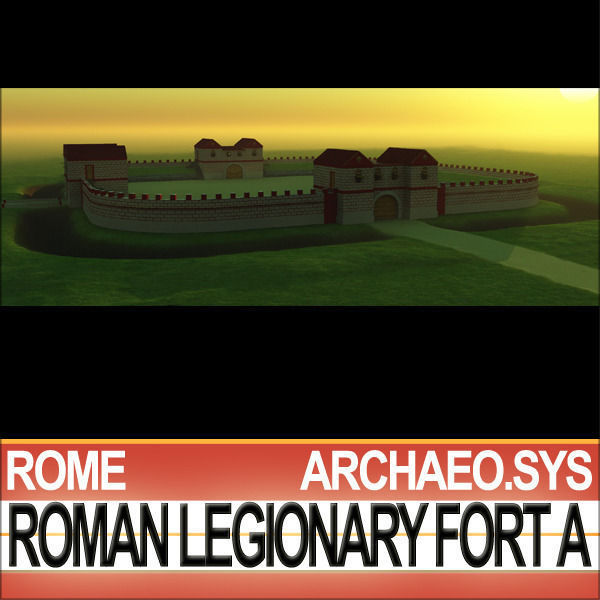 Roman Legionary Fort A and Scenery Square Plan 3D model_22