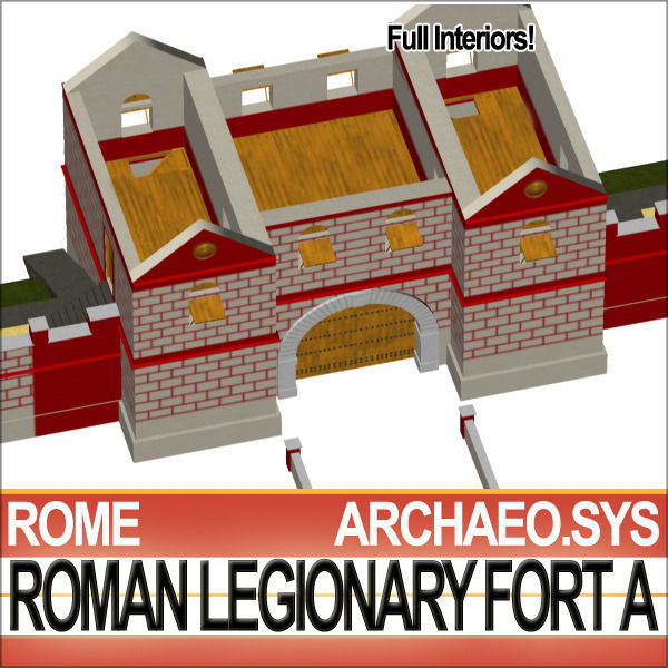 Roman Legionary Fort A and Scenery Square Plan 3D model_24