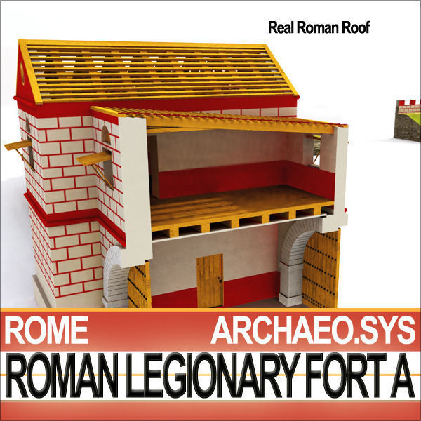 Roman Legionary Fort A and Scenery Square Plan 3D model_17