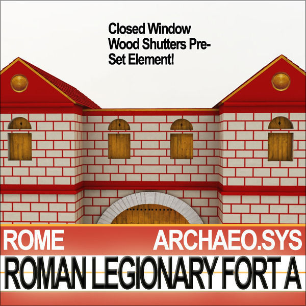 Roman Legionary Fort A and Scenery Square Plan 3D model_21