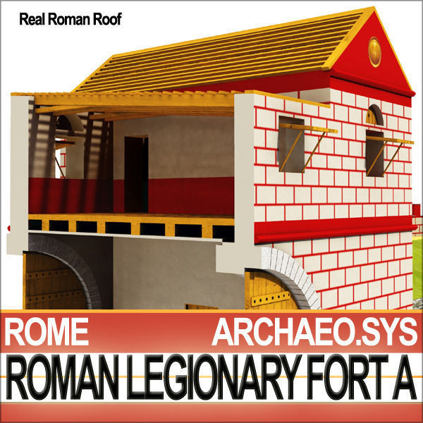 Roman Legionary Fort A and Scenery Square Plan 3D model_14