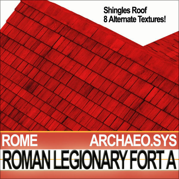 Roman Legionary Fort A and Scenery Square Plan 3D model_23