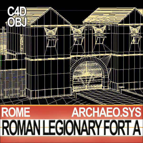 Roman Legionary Fort A and Scenery Square Plan 3D model_27