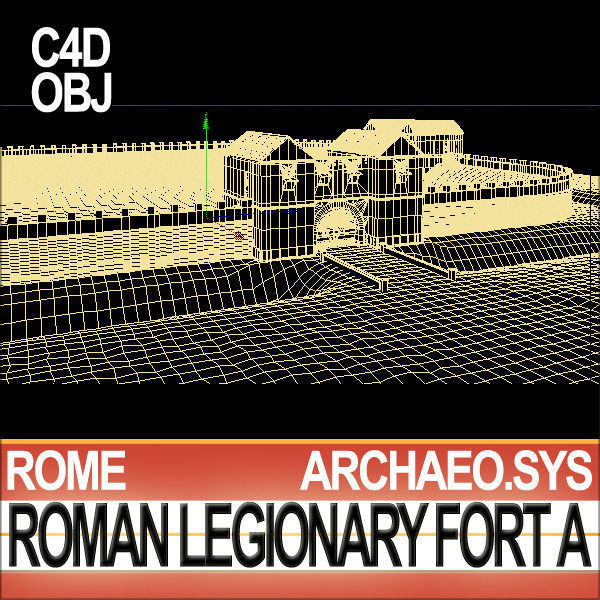 Roman Legionary Fort A and Scenery Square Plan 3D model_29