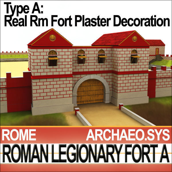 Roman Legionary Fort A and Scenery Square Plan 3D model_6