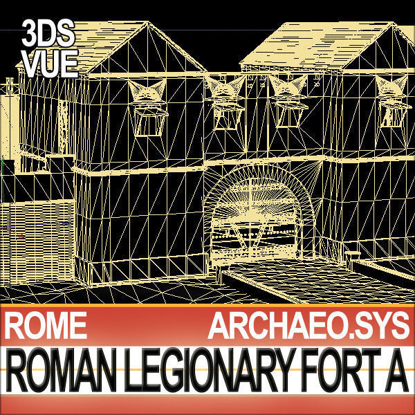 Roman Legionary Fort A and Scenery Square Plan 3D model_28