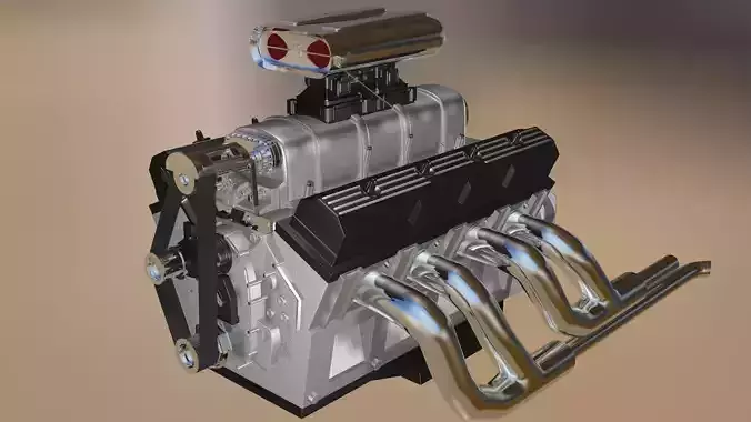 Custom Build V8 Engine 3D model
