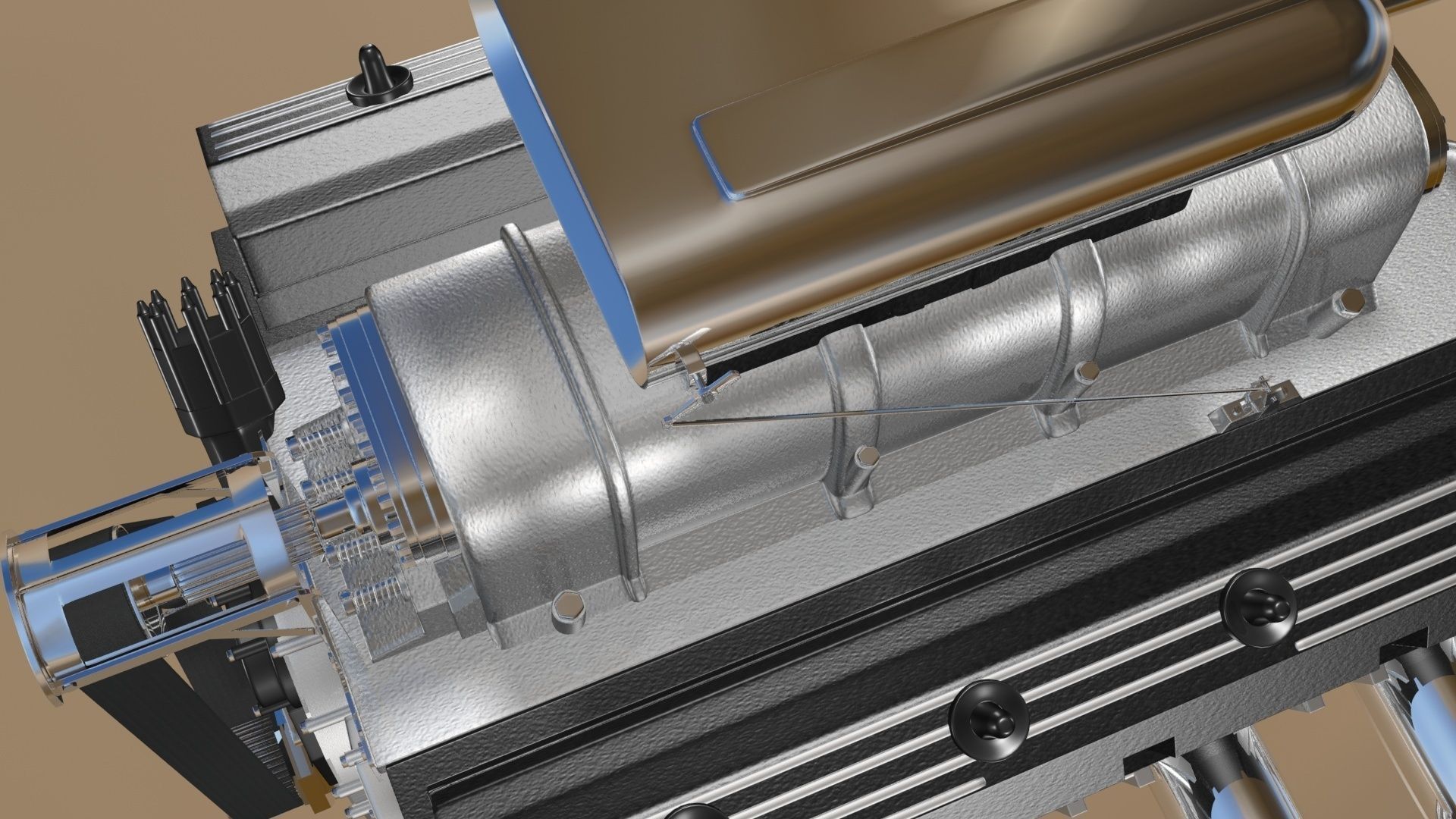 Custom Build V8 Engine 3D model_7