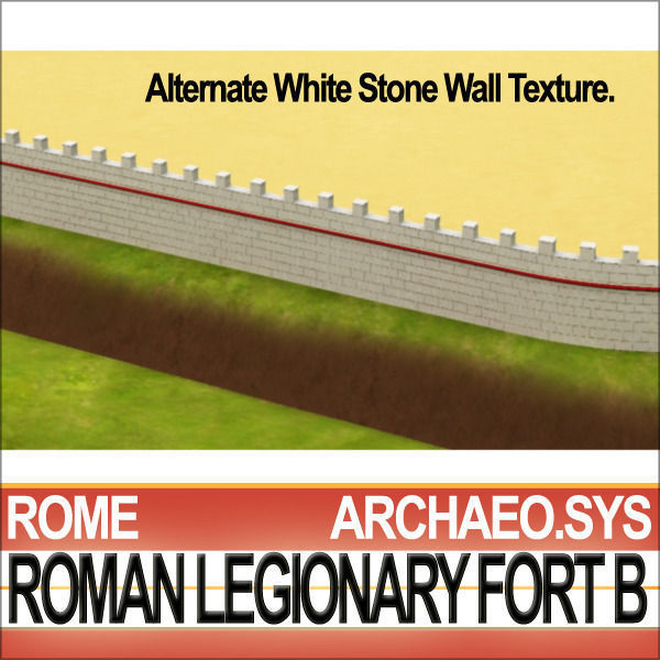 Roman Legionary Fort B Add Pack Fort A Rectangular Plan 3D model_4