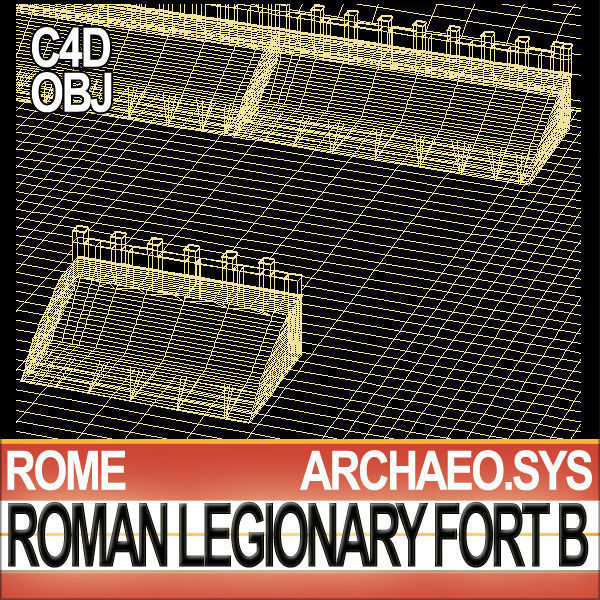 Roman Legionary Fort B Add Pack Fort A Rectangular Plan 3D model_5
