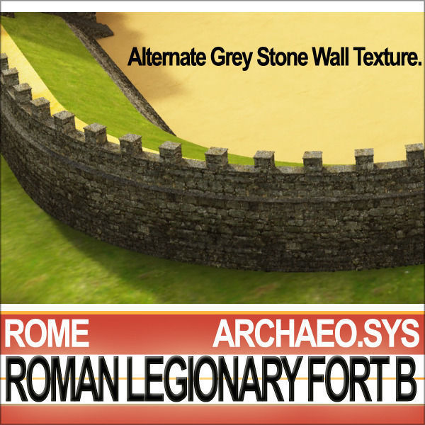 Roman Legionary Fort B Add Pack Fort A Rectangular Plan 3D model_1