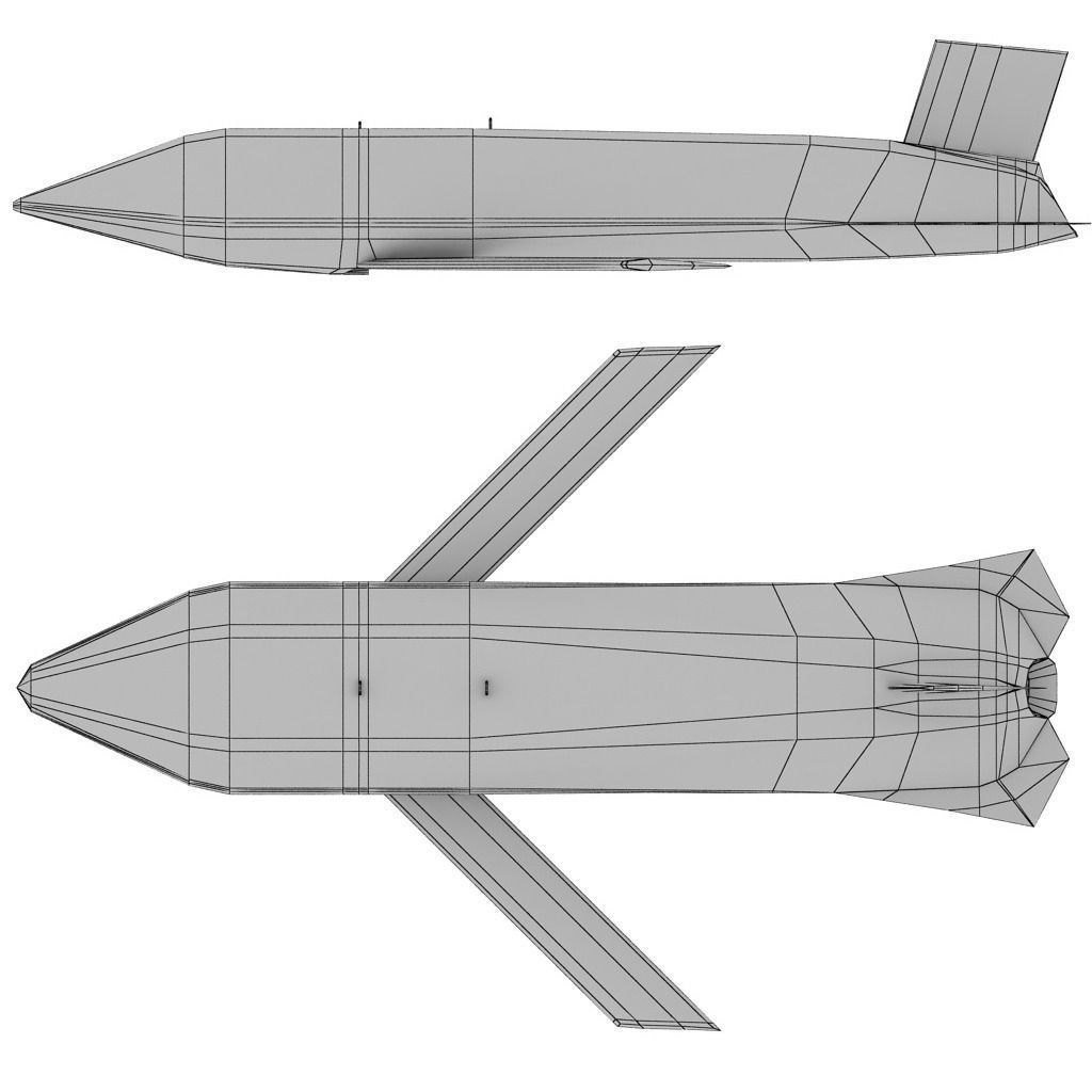 Jassm AGM-158 Missile Low-poly 3D model_8