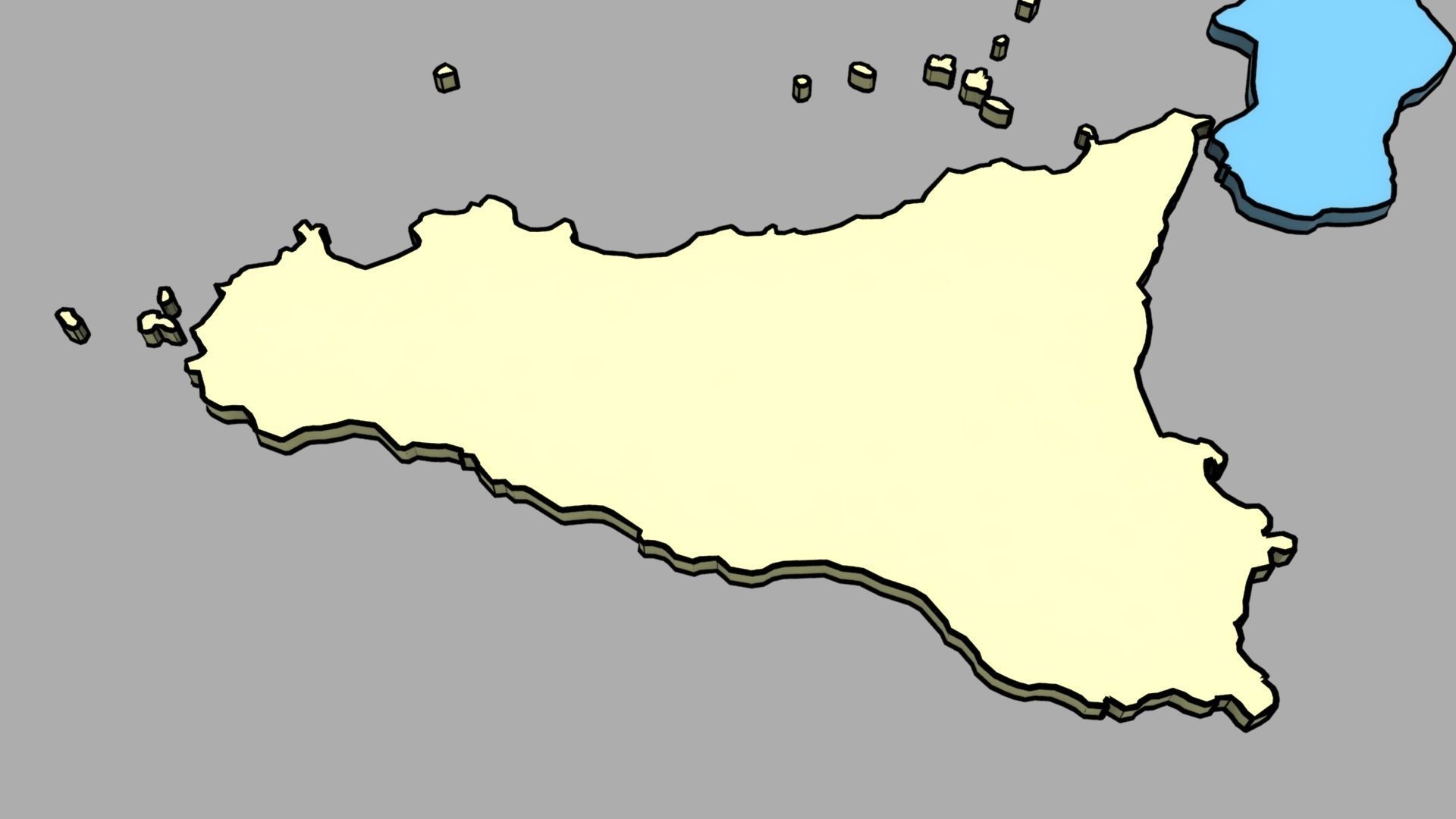 3d Map Italy with all regions shape - PLANISPEHERE Low-poly 3D model_6