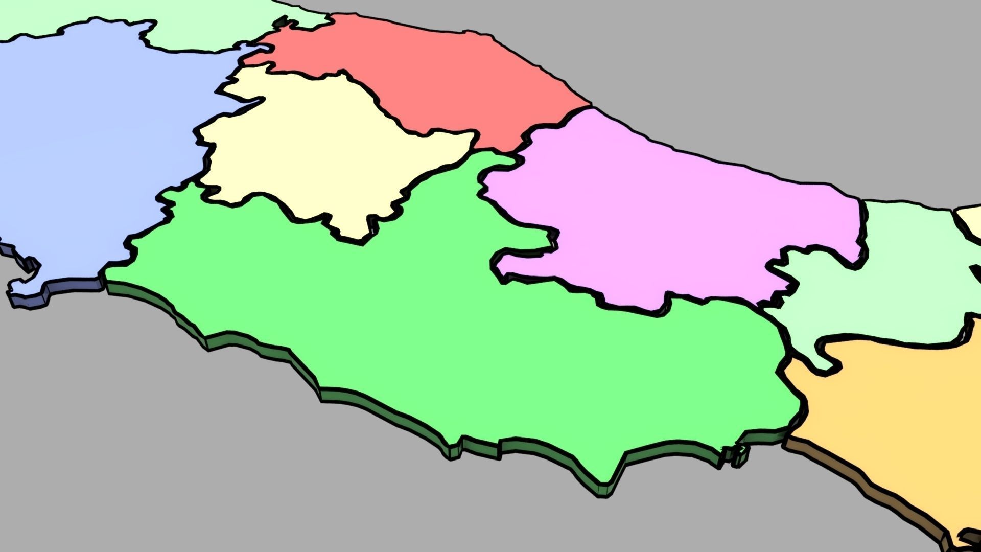 3d Map Italy with all regions shape - PLANISPEHERE Low-poly 3D model_7