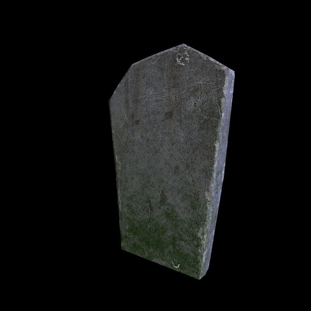 OldGravestone1 gravestone Low-poly 3D model_3