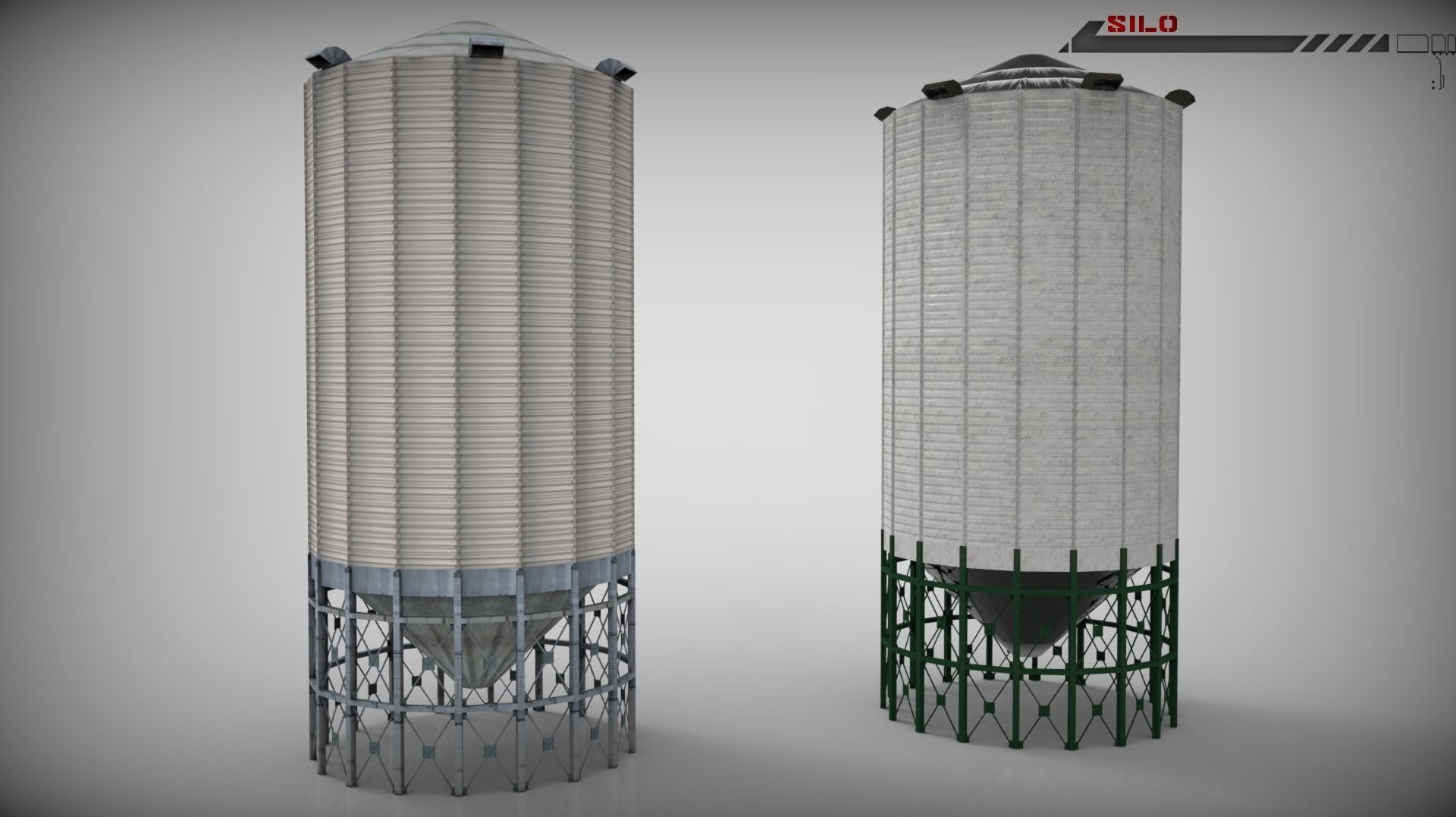 Silo Lowpoly Free low-poly 3D model_0