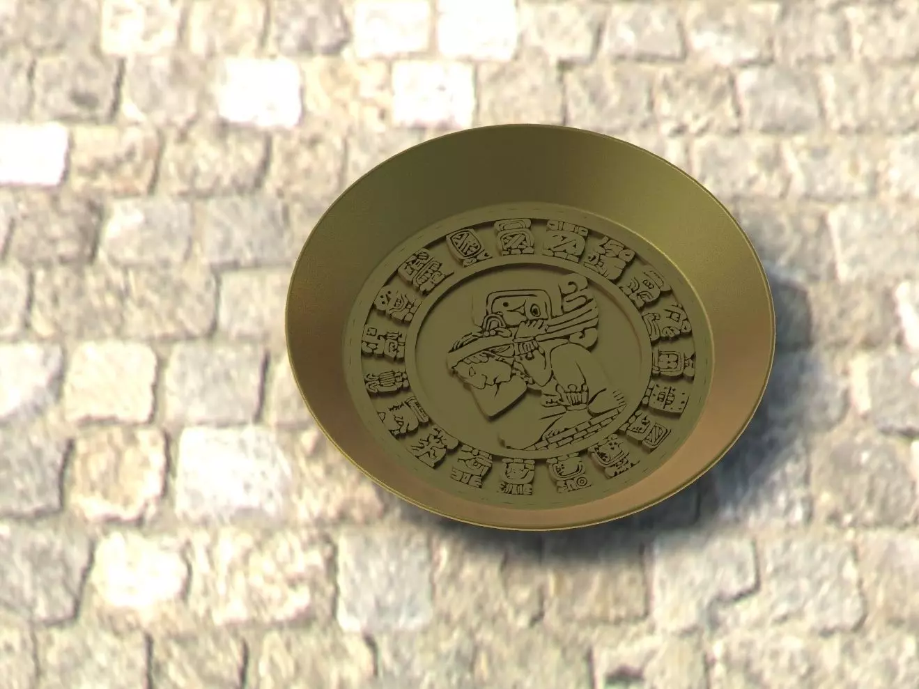 MAYAN CALENDAR SOAP DISH MOLD 3D print model_0