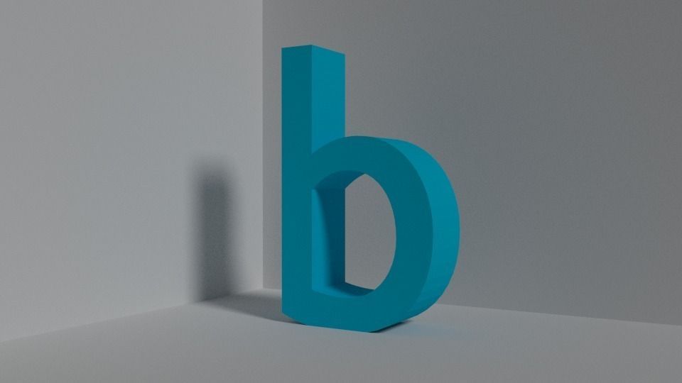 Letter b - lowercase Free low-poly 3D model_0