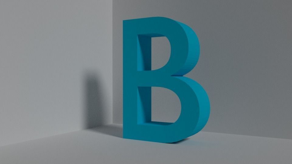 Letter B - font Free low-poly 3D model_0