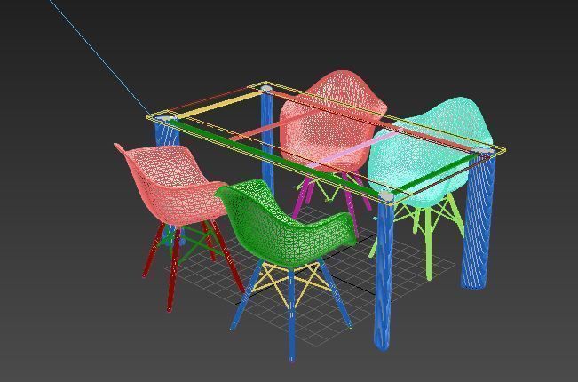 Dinning Table Free 3D model_4