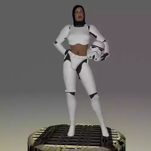 Femtrooper female stormtrooper on platform