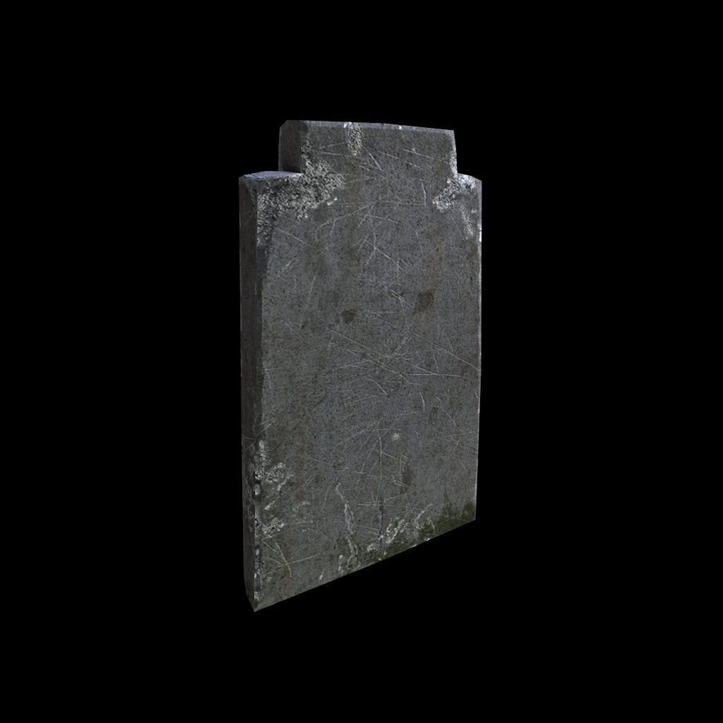 OldGravestone2 gravestone with cross Low-poly 3D model_3