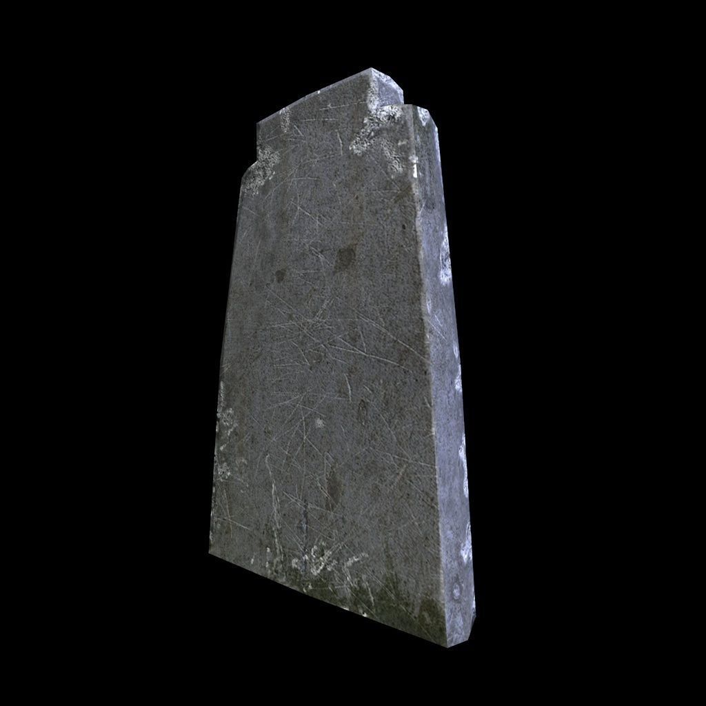 OldGravestone2 gravestone with cross Low-poly 3D model_4