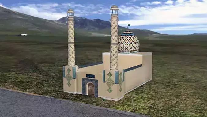 Mosque in middle of field