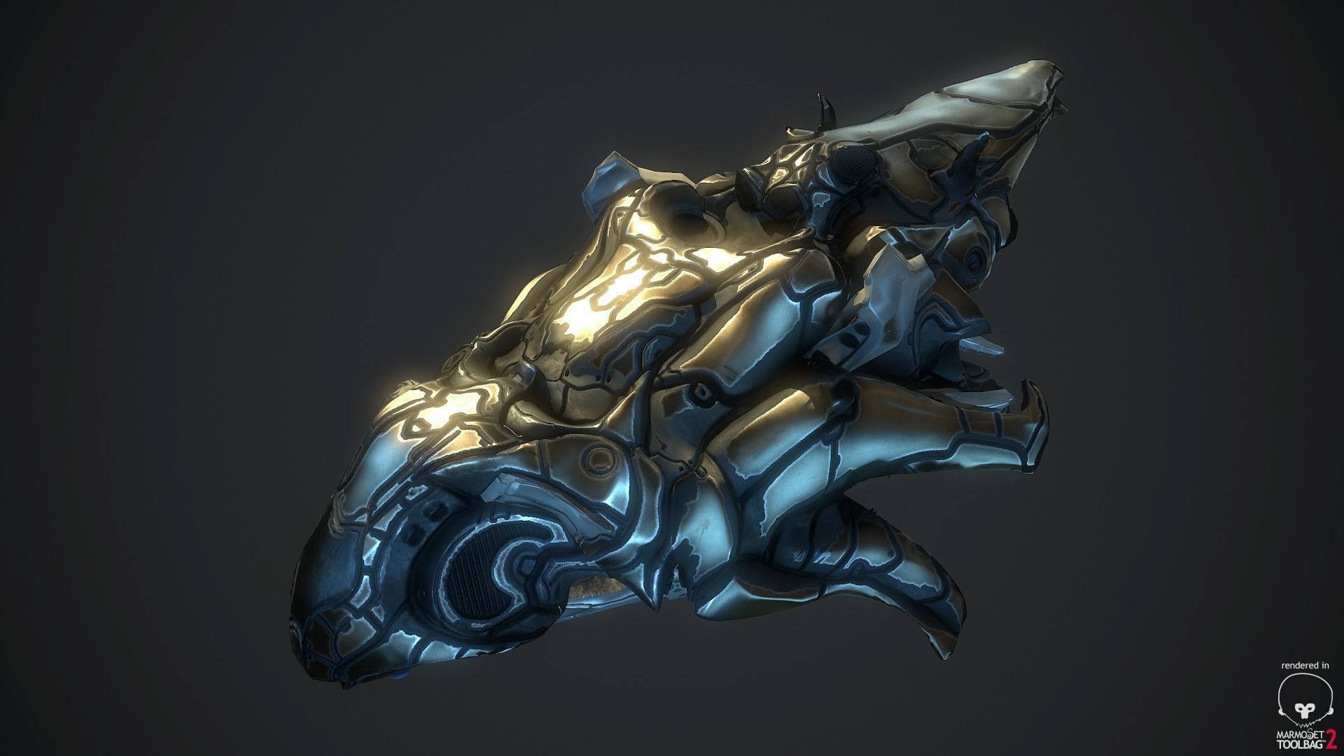 SciFi Spaceship Condor Low-poly 3D model_12