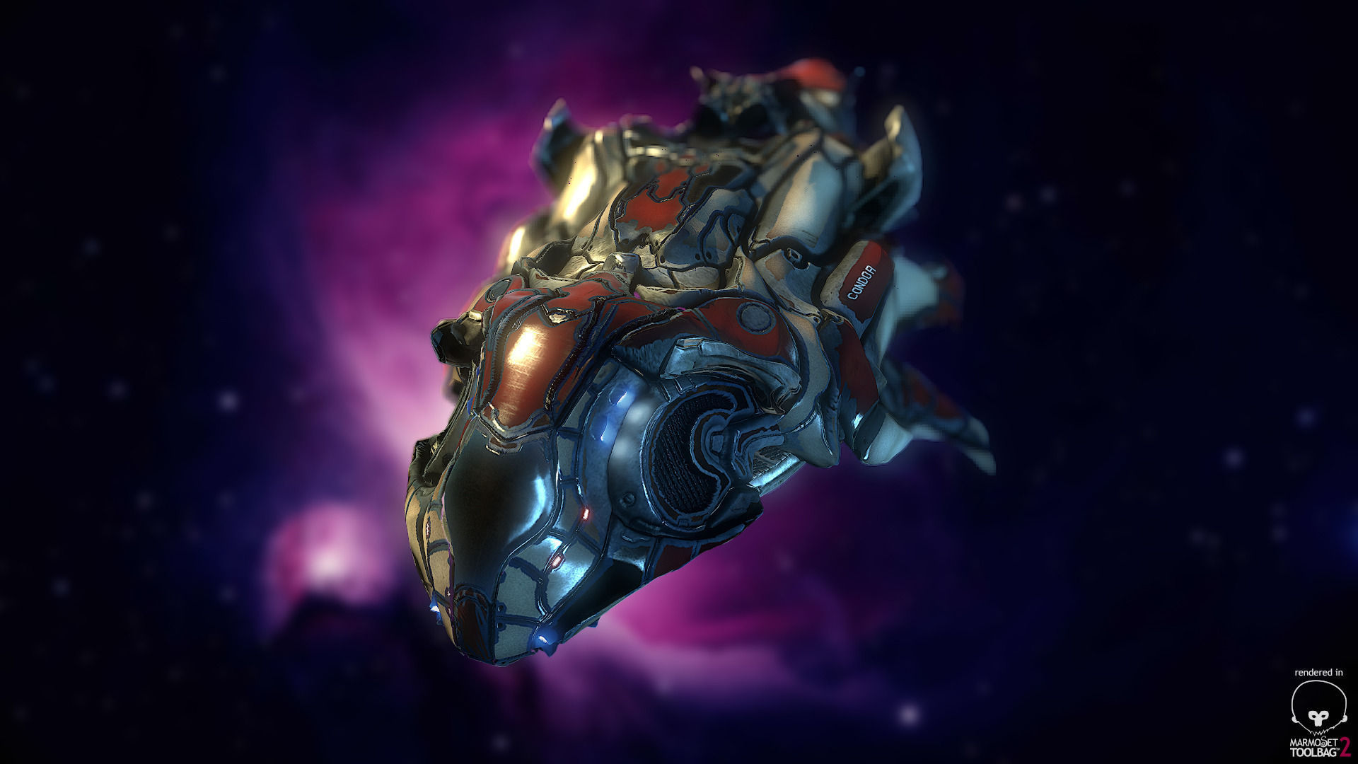 SciFi Spaceship Condor Low-poly 3D model_3