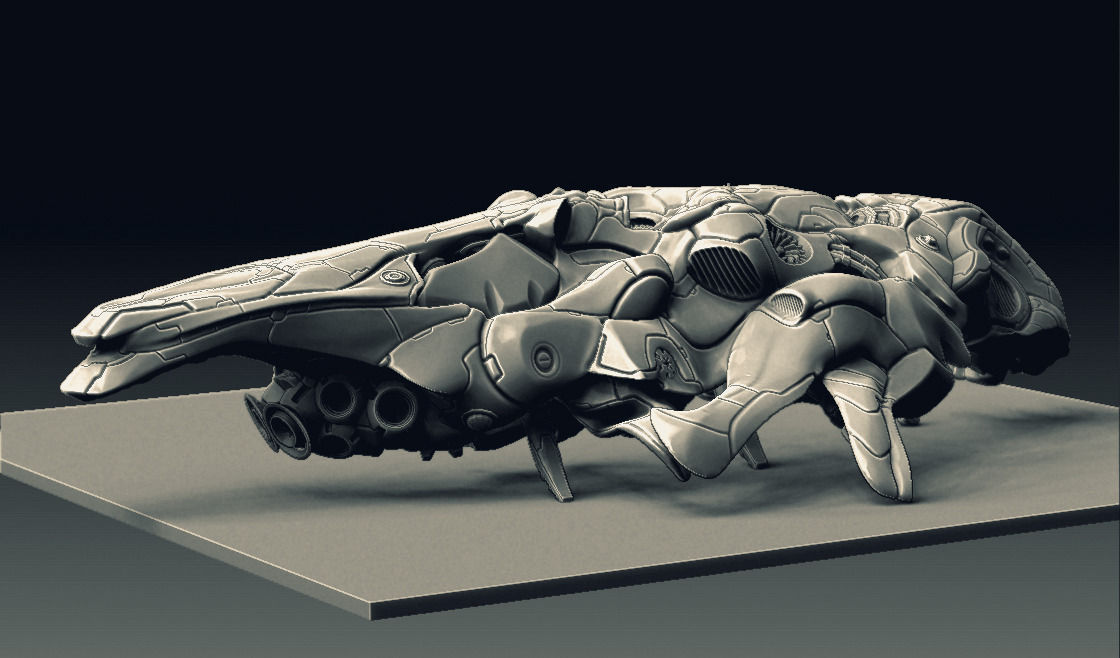 SciFi Spaceship Condor Low-poly 3D model_9